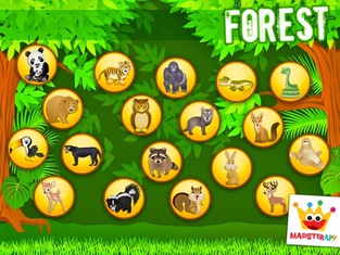 животные леса: пазлы детей 1+
